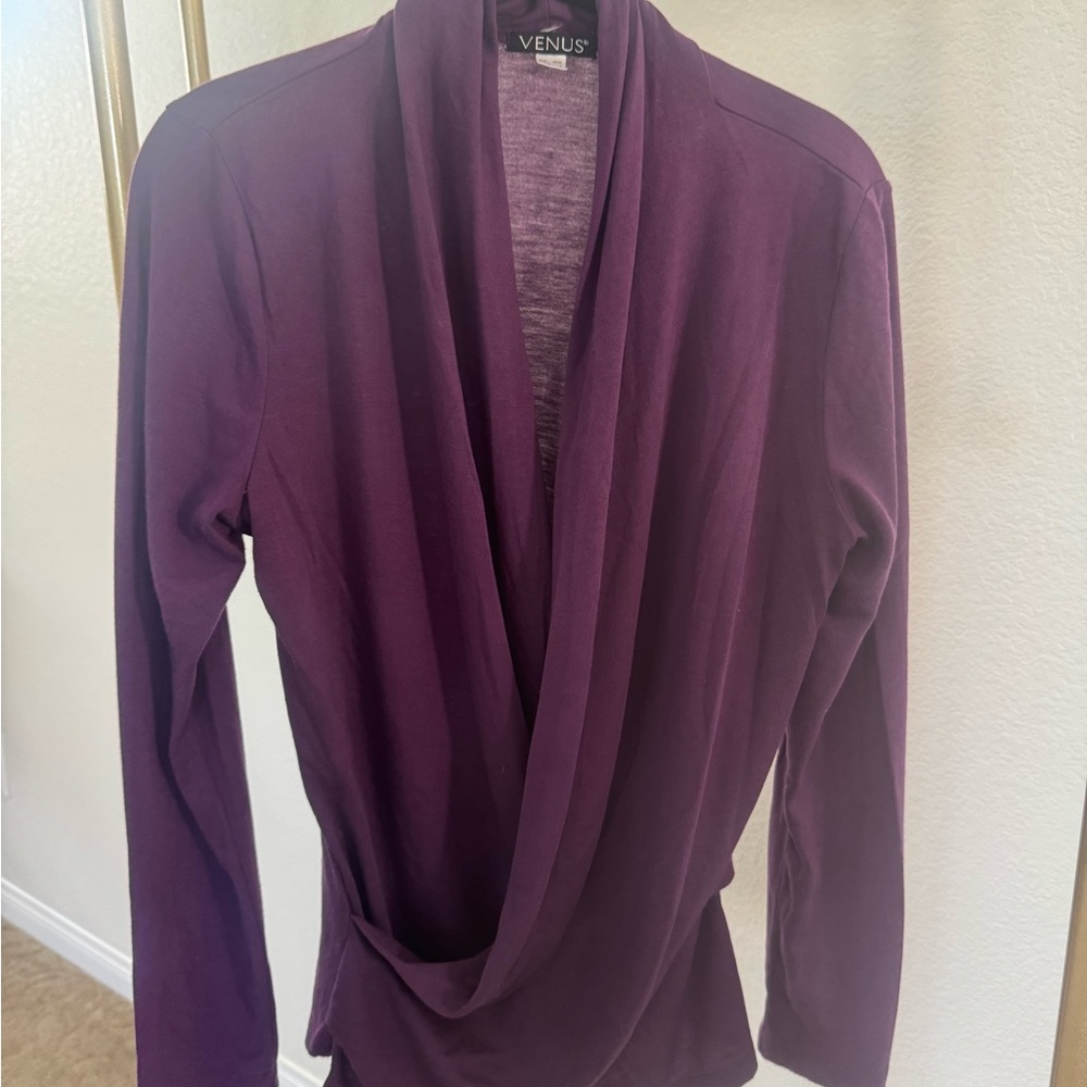 VENUS Purple Drape Sweater